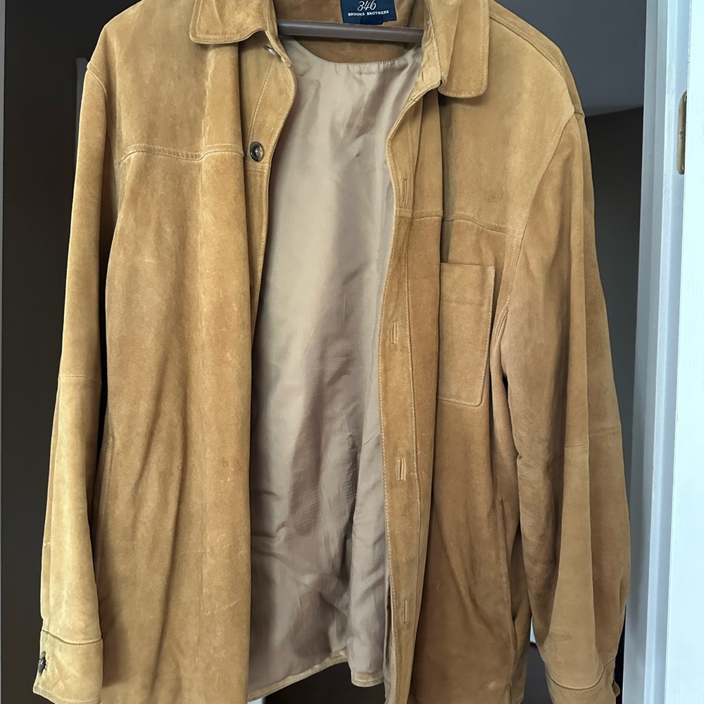 Brooks Brothers brown leather jacket
